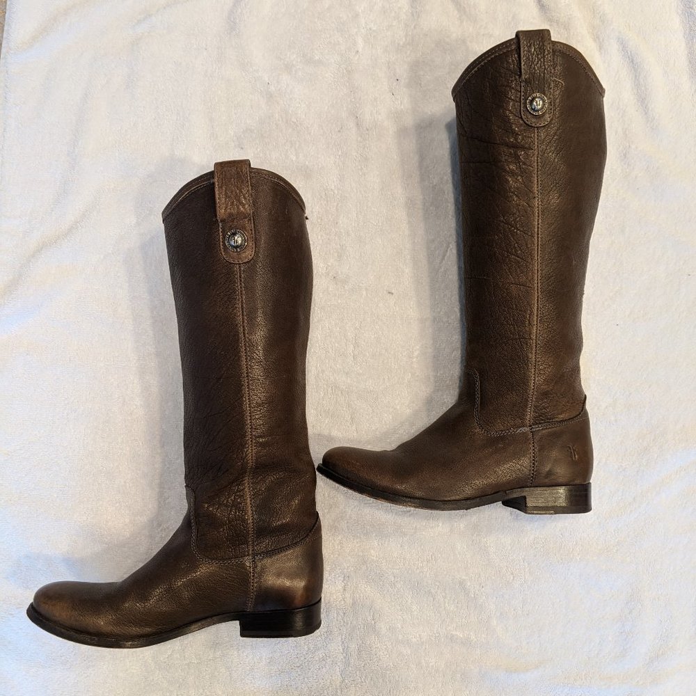 Frye Melissa Button Boot in Grey